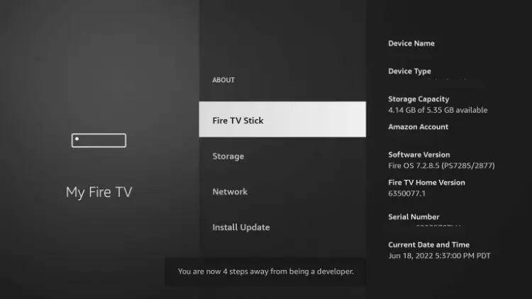 4 - Press " Fire Tv Stick" (Or 1st option on screen)